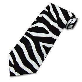  New Zebra Print Tie   Black / White Clothing