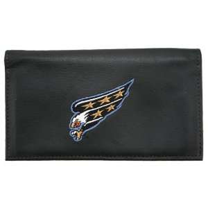  Capitals Black Embroidered Leather Checkbook Cover