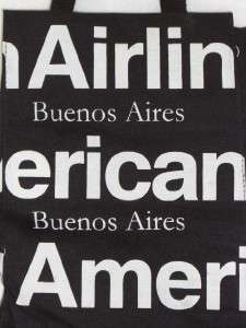 American Airlines Black Carry Tote BAG Buenos Aires  