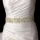 White or Ivory Rhinestone & Faux Pearl Beaded Wedding Sash Bridal Belt