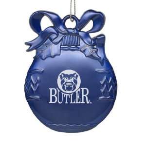 Butler University   Pewter Christmas Tree Ornament   Blue