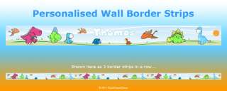 DINOSAUR ANIMALS BEDROOM BORDER for wall or wallpaper  