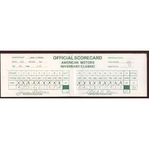   Tournament Score Card Psa Coa   Golf Cut Signatures