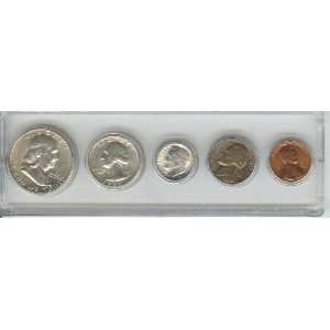   , 1956 BIRTHYEAR 5 COIN SET, SILVER HALF,QUARTER,DIME AND NICKEL,CENT