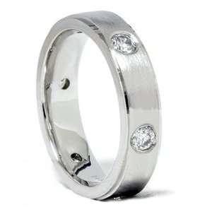 75CT Earth Mined Diamond Ring Solid 14K White Gold Comfort Brushed 