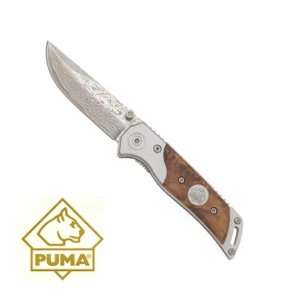 Puma Damascus Folding Knife Thuya 