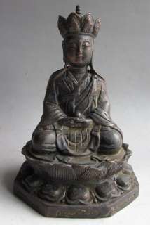 Old Tibet Tibetan Bronze Ksitigarbha Bodhisattva Statue