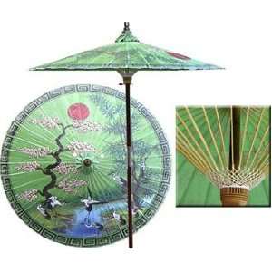  Asian Spring 7 Foot Patio Umbrella With Base   Spring 