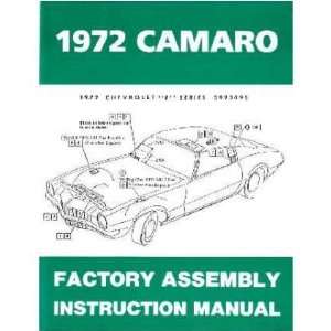   1972 CHEVROLET CAMARO F Series Assembly Manual Book 
