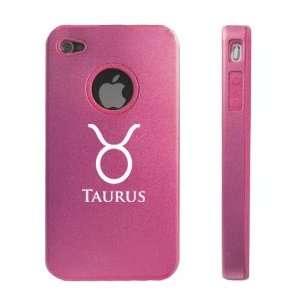   Pink D1092 Aluminum & Silicone Case Cover Horoscope Astrology Taurus
