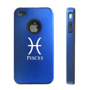  Blue D1068 Aluminum & Silicone Case Cover Horoscope Astrology Pisces