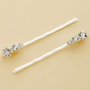  Graduated Round Crystal Silver Bobby Pins: Beauty