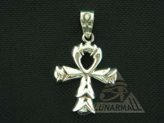 Egyptian Silver Lotus style Ankh pendant  