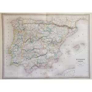 Dufour Map of Spain and Portugal (1863)