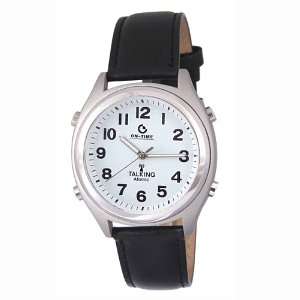 Mens Atomic Talking Watch   White Face with Black Numbers 