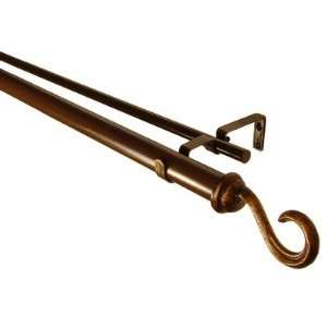BCL Drapery Hardware 125DHKG Hook Double Curtain Rod in Antique Gold