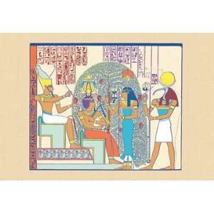 Atum Ramses II and Sefekh 12x18 Giclee on canvas 