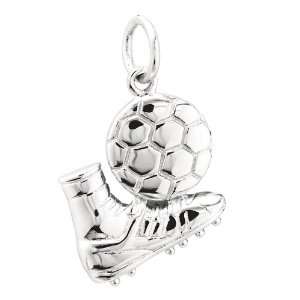  Sterling Silver Soccer Ball & Shoe Charm: Arts, Crafts 
