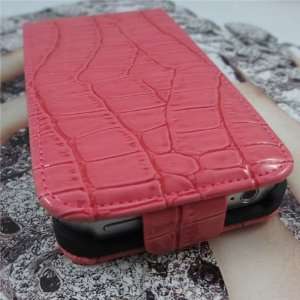   Croc Embossed Synthetic Leather Flip Case for Apple iPhone 4 4S
