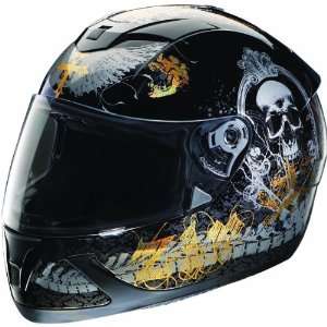 Z1R Jackal Pandora Adult On Road Racing Motorcycle Helmet   Black / X 