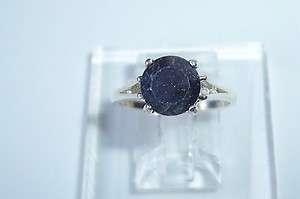Ugly, but nice color! Sapphire 8mm Round USA Made Sterling ring sz 6.5 