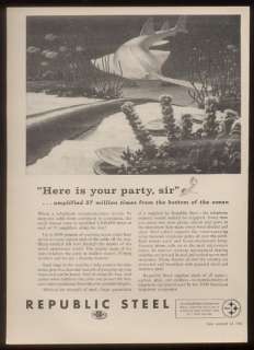 1960 sawfish & undersea phone cable Republic Steel ad  