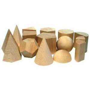  Large Solid Wood Geometric Solids 14 Piece Set Toys 