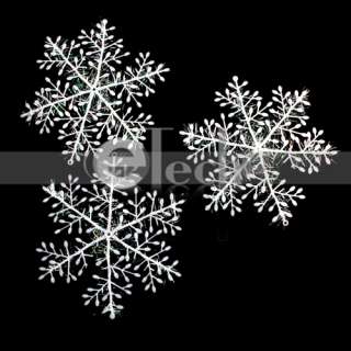 12cm 3pcs Christmas Tree/Wreath Snowflake Ornament Kit White