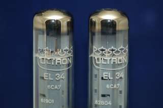 EL34 6CA7 MATCHED PAIR ULTRON TUBES TESTED+++++  