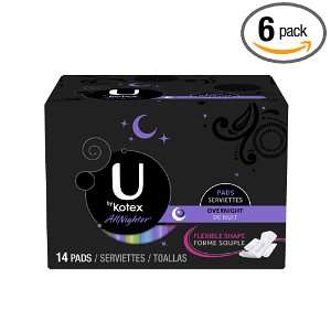  U by Kotex Cleanwear Ultra Thin Overnight Pads with Wings 
