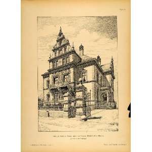  1894 Villa Mansion Worms Germany Architecture Print 