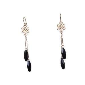  Nickel Free Gold and Black Camilla Earrings: Jewelry