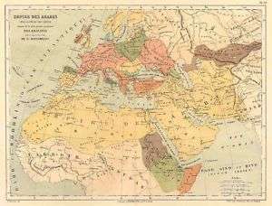 ARABIA 8th Century Empire. Vintage Map.Cortambert.1878  