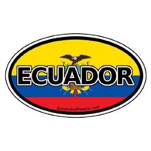  Ecuador Flag Car Bumper Sticker Decal Oval: Automotive
