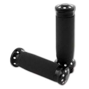  Tracker Grips   Black   Harley Dual Cable Models 82 