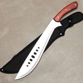   ELI MACHETE Silver Full Tang Steel Kukri Knife Pakkawood JM011  