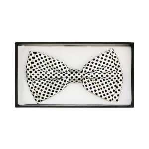  Black Polka Dots White Bow Tie