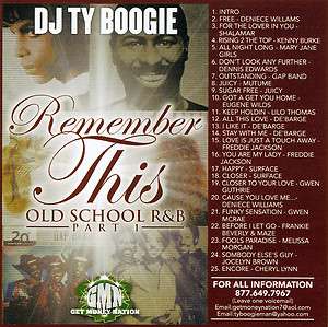 DJ Ty Boogie Remember This Pt. 1 Old School R&B Non Stop Mixtape Mix 