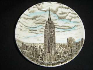 Vntg Johnson Brothers Empire State Building Coaster   Cup Hldr   Made 