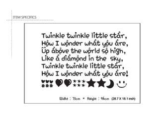 Twinkle Little Star Vinyl Wall Art Quote Decal Stickers  