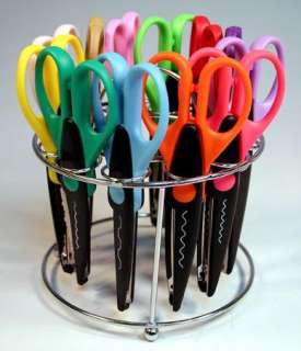 12 PAPER EDGER SCISSORS WITH ORGANIZER STAND GREAT FOR ALL CRAFTS 