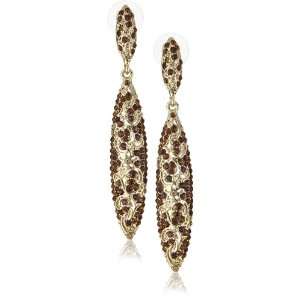  Leslie Danzis Gold Crystal Encrusted Earrings: Jewelry