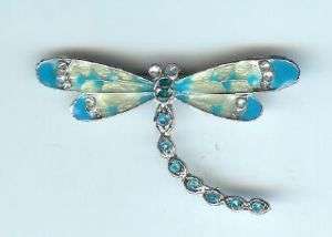 Dragonfly Brooch Pin Turquoise Blue & Green Pretty  