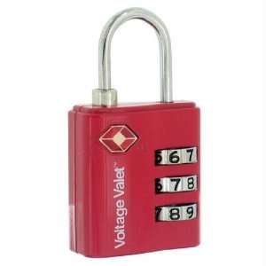   Combination Lock with TSA Search Indicator (Red)