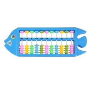   Child Blue Fish Shaped Plastic Frame Calculating Tool Abacus Soroban
