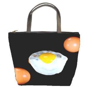   Bucket Bag Handbag Purse 3D Image Fry Egg Frying Food: Everything Else