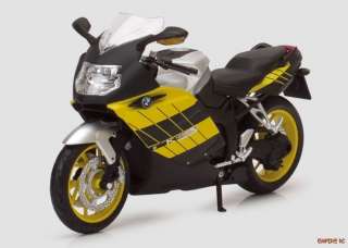 12 BMW K1200S Diecast Motorcycle Bike Model (Yellow)  