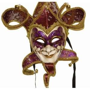    Masquerade Purple Jester Wearable Mask for Men Toys & Games