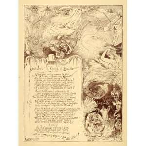  1894 Print Andrew Lang Ballad Ghosts Demon Mermaid Poem 