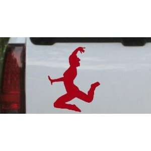 Dancer Silhouettes Car Window Wall Laptop Decal Sticker    Red 6in X 4 